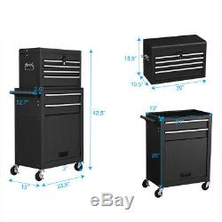 6-Drawer Rolling Cabinet Storage Chest Box Functional Garage Tool Box Organizer