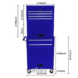 6-Drawer Rolling Tool Cart 220lb Capacity Tool Box Detachable Organizer Blue