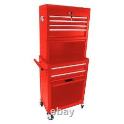 6 Drawer Rolling Tool Chest Cabinet Metal Storage Tool Box Organizer with Wheels