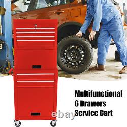 6-Drawer Rolling Tool Chest Detachable Tool Storage Cabinet Tool Box with Wheels