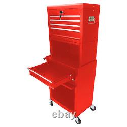 6-Drawer Rolling Tool Chest Storage Cabinet Metal Tool box with Lockable Casters