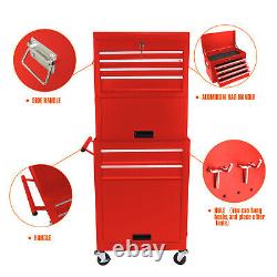 6-Drawer Rolling Tool Chest Storage Cabinet Metal Tool box with Lockable Casters
