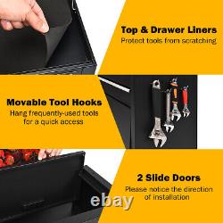 6-Drawer Rolling Tool Chest Storage Cabinet Toolbox Combo Locking With Riser Black