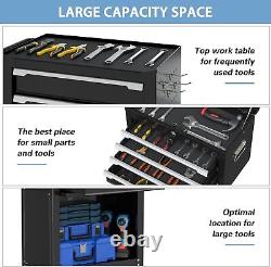 6-Drawer Rolling Tool Chest with Wheels Storage Cabinet Detachable Top Tool Box