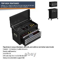 6-Drawer Rolling Tool Chest with Wheels Storage Cabinet Detachable Top Tool Box