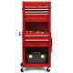 6-drawer Toolbox Rolling Tool Chest Storage Cabinet Combo Locking With Riser Red