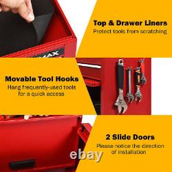 6-Drawer Toolbox Rolling Tool Chest Storage Cabinet Combo Locking With Riser Red
