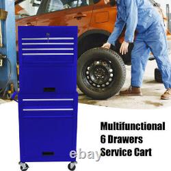 6-Drawers Rolling Tool Cart Chest Tool Storage Cabinet Tool Box with Wheels&Lock