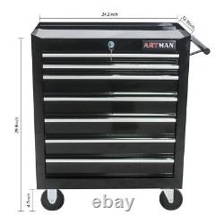 7 Drawer Mobile Workbench Rolling Tool Storage Cabinet Cart Tool Chest withWheels