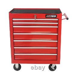 7-Drawer Rolling Tool Cart Cabinet With Keyed Locking System High Capacity Tool