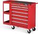 7-drawer Rolling Tool Chest Tool Cabinet Storage Box With Side Shelves For Garage