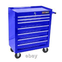 7-Drawer Single Door Rolling Tool Chest Mobile Workbench Tool Storage Cabinet