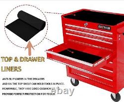 7 Drawer Steel Rolling Tool Cart with Wheels Lockable Tool Boxes & Storage Chest