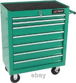 7-Drawer Tool Box Rolling Tool Chest Tool Storage Cabinet for Garage-Green
