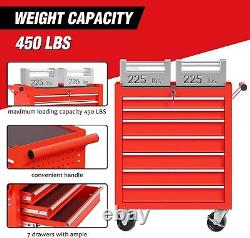 7-Drawer Tool Box withWheel, Rolling Tool Chest Mechanic Storage Cabinet for Garage