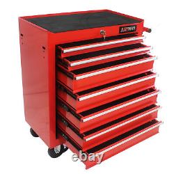 7 Drawers Rolling Tool Box Cart Chest Tool Storage Cabinet with 5 Wheels Lockable