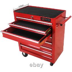 7 Drawers Rolling Tool Box Cart Chest Tool Storage Cabinet with 5 Wheels Lockable