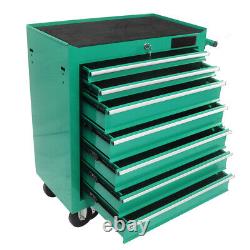 7 Drawers Rolling Tool Box Cart Tool Chest Tool Storage Cabinet with 4 Wheel Green