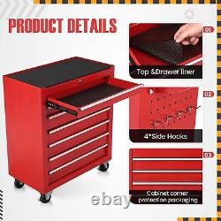 7 Drawers Rolling Tool Box Cart Tool Chest Tool Storage Cabinet with Wheels Metal