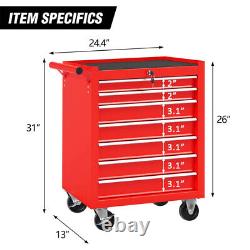 7 Drawers Tool Cart on Wheel Rolling Tool Chest Tool Storage for Garage Workshop