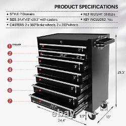 7 Drawers Tool Cart on Wheel Rolling Tool Chest Tool Storage for Garage Workshop