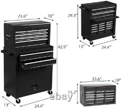 8-Drawer Large capacity Tool chest, Rolling Tool Chest and Tool box with 4 Wheels