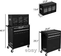 8-Drawer Lockable Rolling Tool Chest Tool Storage Cabinet Tool Box for Garage