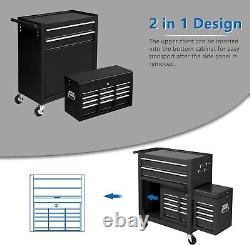 8-Drawer Lockable Rolling Tool Chest Tool Storage Cabinet Tool Box for Garage