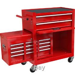 8-Drawer Rolling Tool Box Cart Detachable Tool Chest with 1 Adjustable Shelf