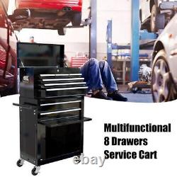 8-Drawer Rolling Tool Box, Removable Cabinet Storage Tool Chest with Wheels