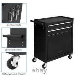8-Drawer Rolling Tool Chest Box with Key&Lock Storage Cabinet Organizer on Wheels