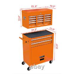 8-Drawer Rolling Tool Chest Cabinet Metal Storage Tool Box Organizer withWheels