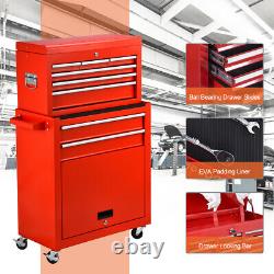 8-Drawer Rolling Tool Chest Cabinet Steel Tool Storage Box with Drawers & Wheels
