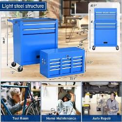 8-Drawer Rolling Tool Chest & Removable Tool Box with Locking Toolbox Organizer