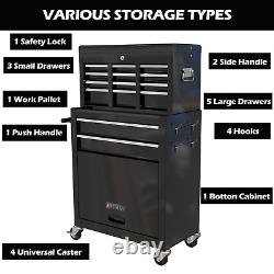 8-Drawer Rolling Tool Chest Rolling Tool Storage Cabinet with Wheels, Strong Steel