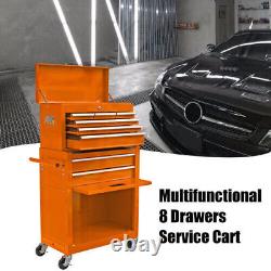 8-Drawer Rolling Tool Chest Rolling Tool Storage Cabinet with Wheels, Sturdy Steel