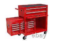 8 Drawer Rolling Tool Chest Storage Cabinet Tool Box Organizer with Wheels