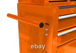 8-Drawer Rolling Tool Chest Tool Box Tool Storage Cabinet with Wheels Orange