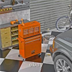 8-Drawer Rolling Tool Chest Tool Box Tool Storage Cabinet with Wheels Orange