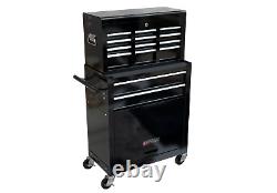 8 Drawers Rolling Tool Chest Rolling Tool Storage Cabinet Wheels Stainless Black