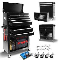 8 Drawers Rolling Tool Chest Storage Cabinet Box on Wheels Garage Workshop