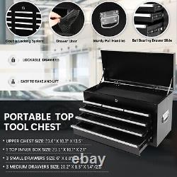 8 Drawers Rolling Tool Chest Storage Cabinet Box on Wheels Garage Workshop