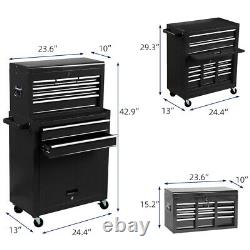 8-Drawers Rolling Tool Chest with Wheels Removable Tool Box Organizer Cabinet