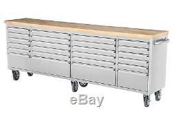 96 Mechanic Mobile Tool Chest, Sturdy Wood Workbench, Tool Trolley, Rolling Box