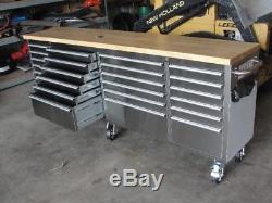 96 inch stainless steel rolling tool box tool bench