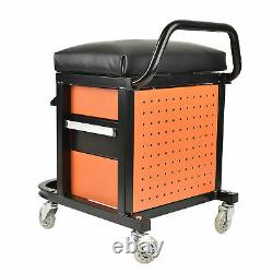 AAIN Mechanics Roller Seat Tool Box, Garage Rolling Toolbox Creeper with Storage