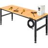 Adjustable Height Workbench Work Bench Table 48/53/61/72 With Power Outlets