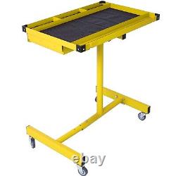 Adjustable Work Table with Drawer, Height from 34 to 47.75 Rolling Tool Cart