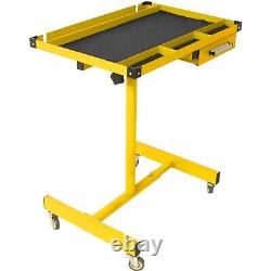 Adjustable Work Table with Drawer, Height from 34 to 47.75 Rolling Tool Cart