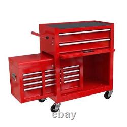 Aukfa Rolling Tool Box, 8-Drawer Steel Tool Chest & Cabinet for Workshop Garage